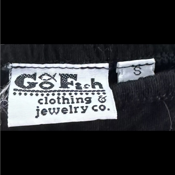 5/$25Vintage go fish co. Black casual 27” midi rayon double layered skirt S - Picture 2 of 3